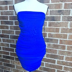 Katie J NYC Electric Blue Strapless Dress